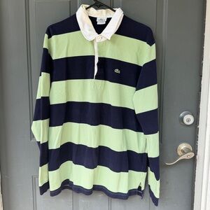 Lacoste classic polo striped shirt Sz large